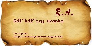 Rákóczy Aranka névjegykártya